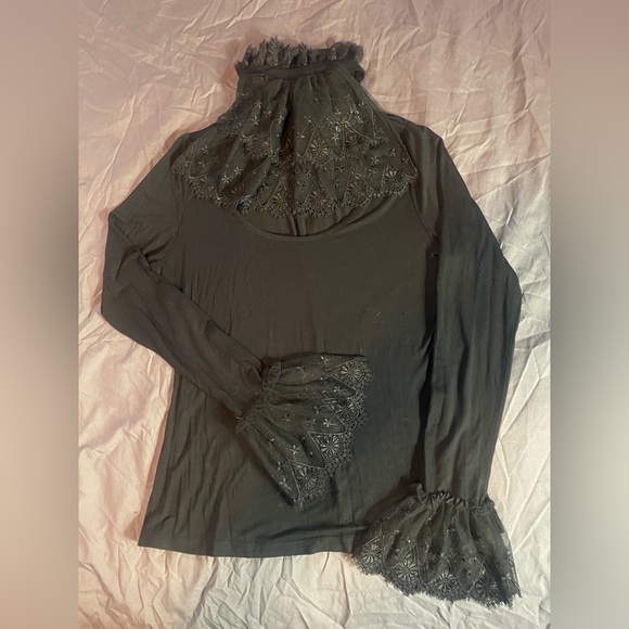 Killstar black with lace pirate type shirt - Picture 4 of 5